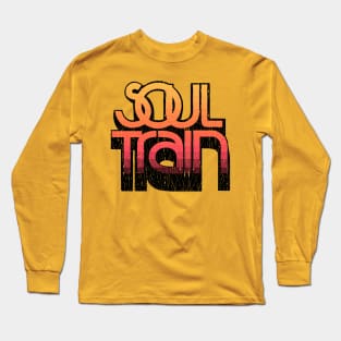 soul train retro yellow crack plastisol Long Sleeve T-Shirt